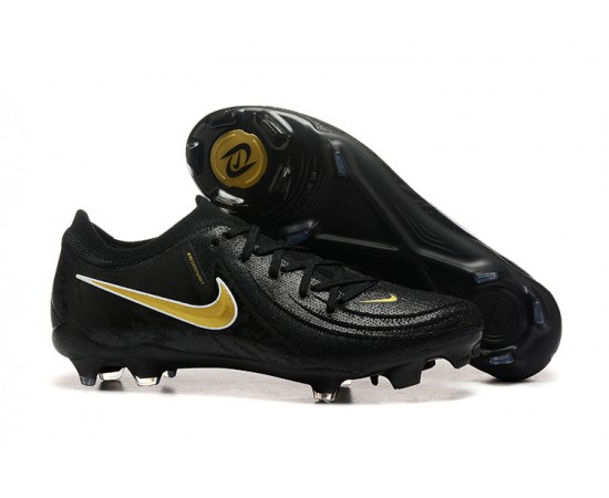 Nike Phantom Luna Elite FG Low Black Gold Soccer Cleats For Men