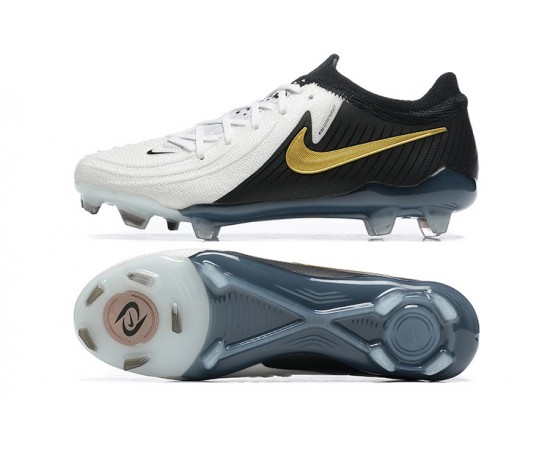 Nike Phantom Luna Elite FG Low Black Gold White Soccer Cleats For Men