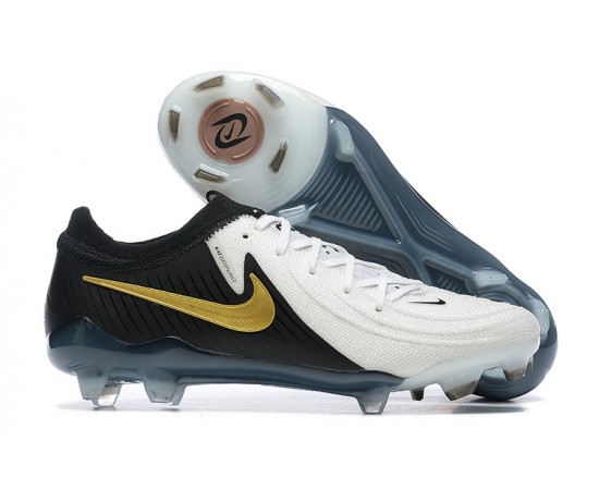 Nike Phantom Luna Elite FG Low Black Gold White Soccer Cleats For Men