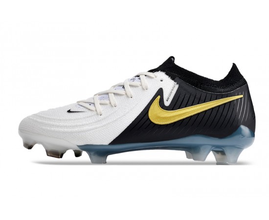 Nike Phantom Luna Elite FG Low Black White Gold Soccer Cleats For Men And Women