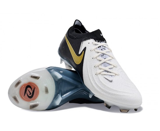 Nike Phantom Luna Elite FG Low Black White Gold Soccer Cleats For Men And Women