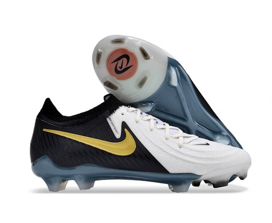 Nike Phantom Luna Elite FG Low Black White Gold Soccer Cleats For Men And Women