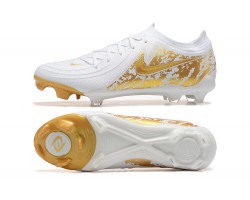 Nike Phantom Luna Elite FG Low Gold White Soccer Cleats For Men 