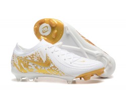 Nike Phantom Luna Elite FG Low Gold White Soccer Cleats For Men 