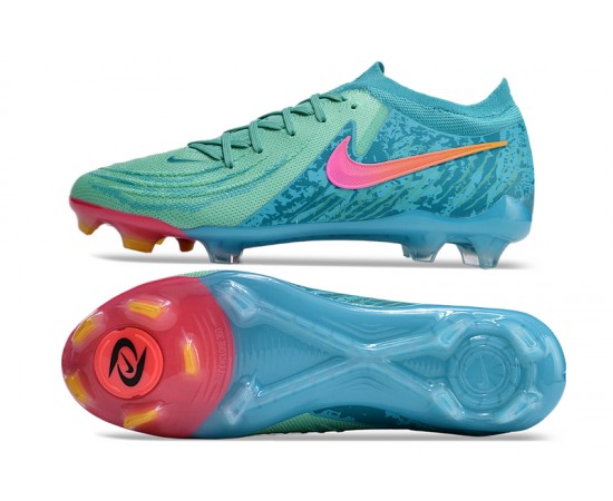 Nike Phantom Luna Elite FG Low Green Blue Soccer Cleats For Men And Women