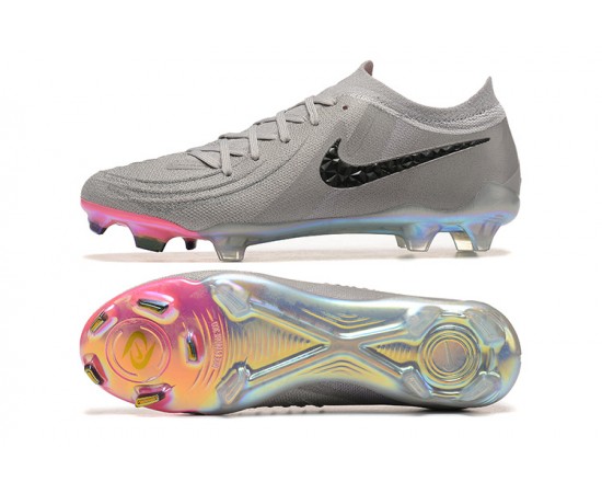 Nike Phantom Luna Elite FG Low Grey Black Soccer Cleats For Men