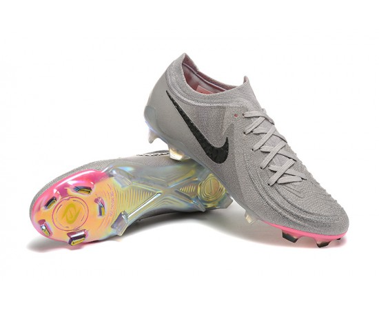 Nike Phantom Luna Elite FG Low Grey Black Soccer Cleats For Men