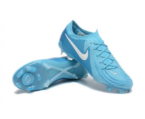 Nike Phantom Luna Elite FG Low Ltblue White Soccer Cleats For Men