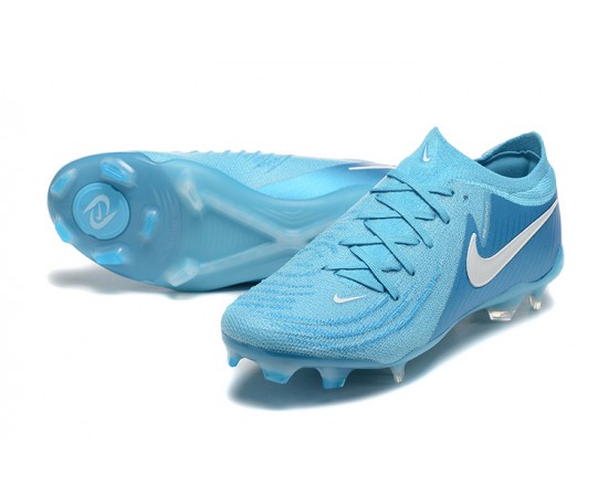 Nike Phantom Luna Elite FG Low Ltblue White Soccer Cleats For Men