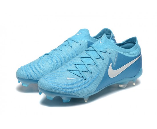 Nike Phantom Luna Elite FG Low Ltblue White Soccer Cleats For Men