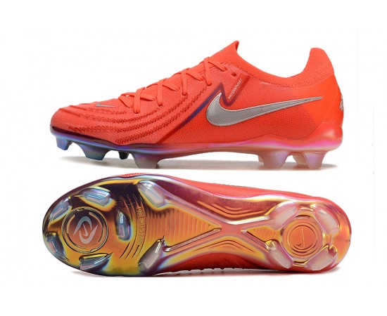 Nike Phantom Luna Elite FG Low Soccer Cleats Red Silver For Men And Women