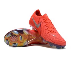 Nike Phantom Luna Elite FG Low Soccer Cleats Red Silver For Men And Women 