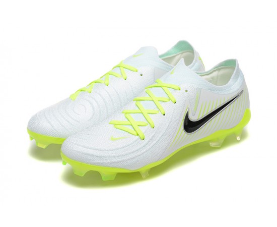 Nike Phantom Luna Elite FG Low White Black Green Soccer Cleats For Men