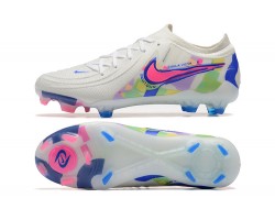 Nike Phantom Luna Elite FG Low White Blue Pink Soccer Cleats For Men 