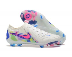 Nike Phantom Luna Elite FG Low White Blue Pink Soccer Cleats For Men 