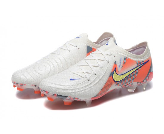 Nike Phantom Luna Elite FG Low White Orange Yellow Soccer Cleats For Men