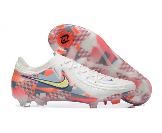 Nike Phantom Luna Elite FG Low White Orange Yellow Soccer Cleats For Men