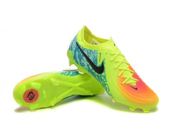 Nike Phantom Luna Elite FG Low Yellow Black Blue Soccer Cleats For Men