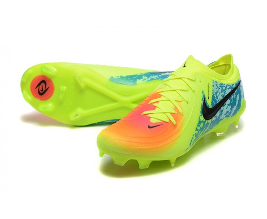 Nike Phantom Luna Elite FG Low Yellow Black Blue Soccer Cleats For Men