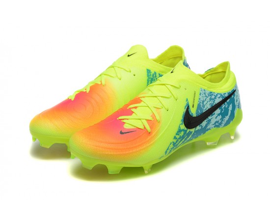 Nike Phantom Luna Elite FG Low Yellow Black Blue Soccer Cleats For Men