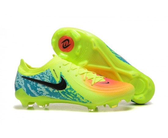 Nike Phantom Luna Elite FG Low Yellow Black Blue Soccer Cleats For Men