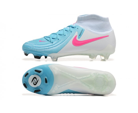 Nike Phantom Luna Elite FG Ltblue Beige Pink High Soccer Cleats For Men