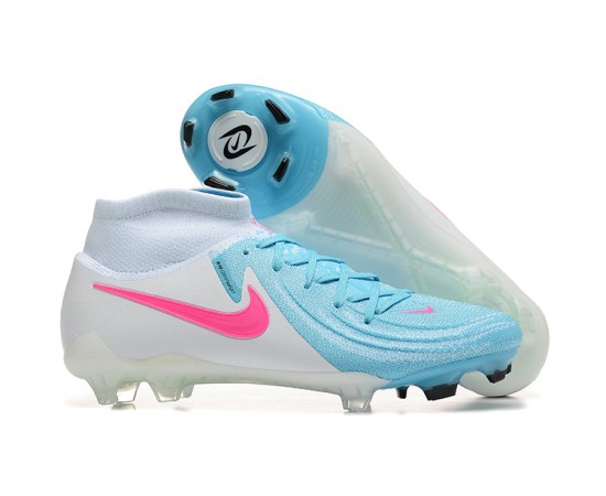 Nike Phantom Luna Elite FG Ltblue Beige Pink High Soccer Cleats For Men