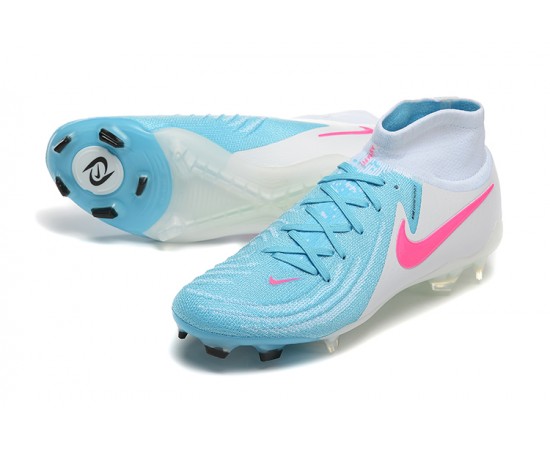 Nike Phantom Luna Elite FG Ltblue Beige Pink High Soccer Cleats For Men