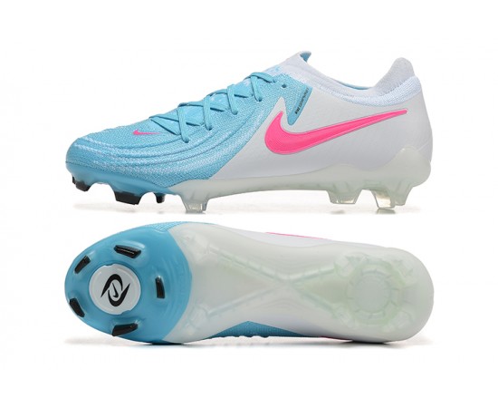 Nike Phantom Luna Elite FG Ltblue Beige Pink Low Soccer Cleats For Men