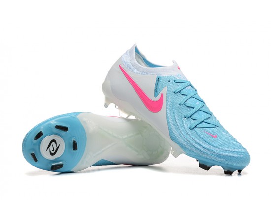 Nike Phantom Luna Elite FG Ltblue Beige Pink Low Soccer Cleats For Men