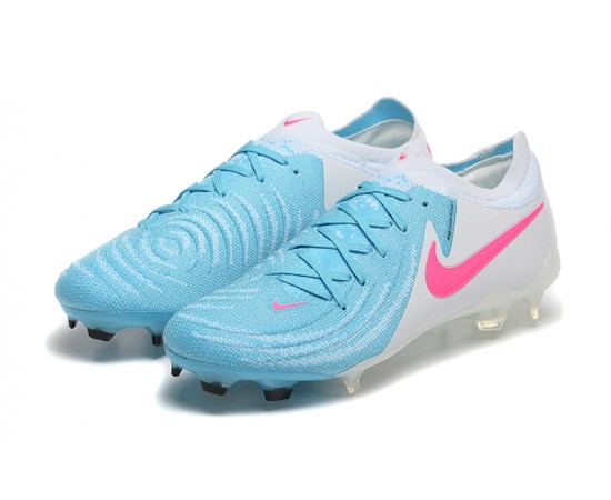 Nike Phantom Luna Elite FG Ltblue Beige Pink Low Soccer Cleats For Men