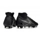 Nike Phantom Luna Elite NU FG All Black And White High Soccer Cleats For Men