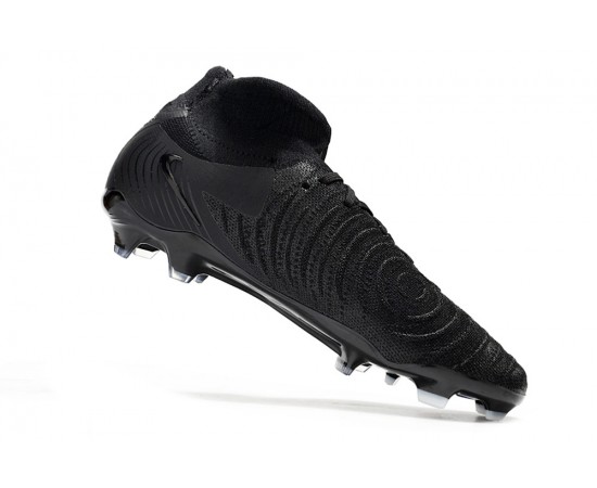 Nike Phantom Luna Elite NU FG All Black And White High Soccer Cleats For Men