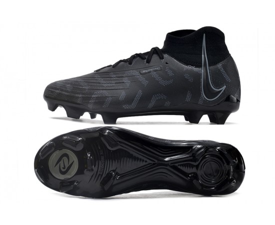 Nike Phantom Luna Elite NU FG All Black High Soccer Cleats For Men