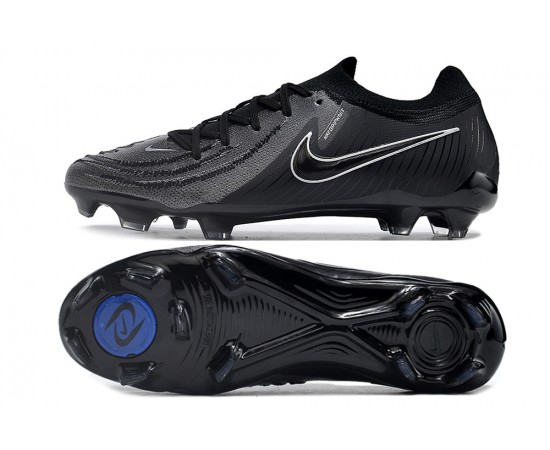 Nike Phantom Luna Elite NU FG All Black White Low Soccer Cleats For Men