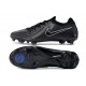 Nike Phantom Luna Elite NU FG All Black White Low Soccer Cleats For Men