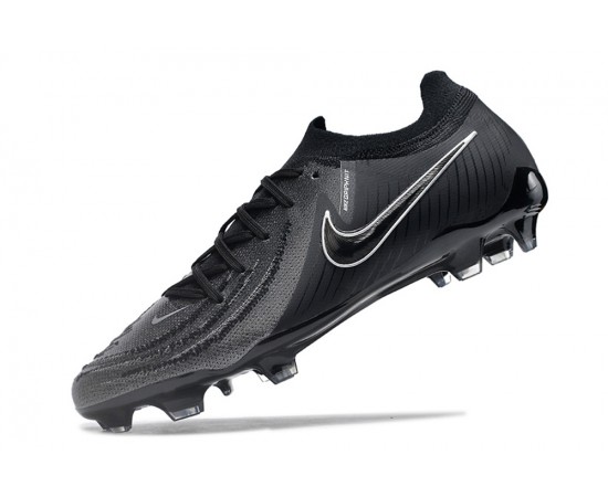 Nike Phantom Luna Elite NU FG All Black White Low Soccer Cleats For Men