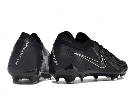 Nike Phantom Luna Elite NU FG All Black White Low Soccer Cleats For Men