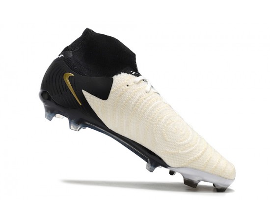 Nike Phantom Luna Elite NU FG Beige Black Gold High Soccer Cleats For Men