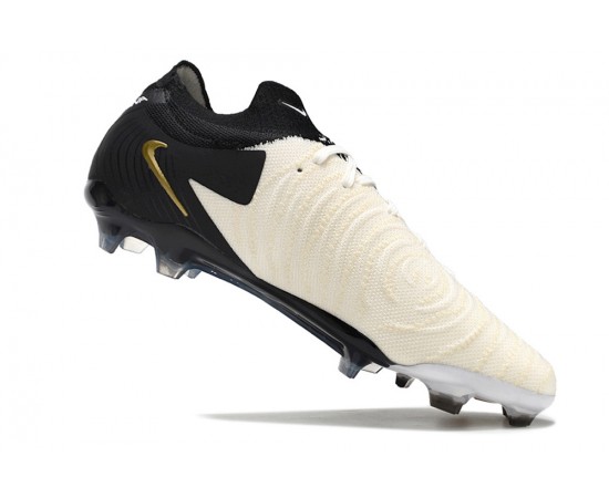 Nike Phantom Luna Elite NU FG Beige Gold Black Low Soccer Cleats For Men