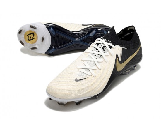 Nike Phantom Luna Elite NU FG Beige Gold Black Low Soccer Cleats For Men