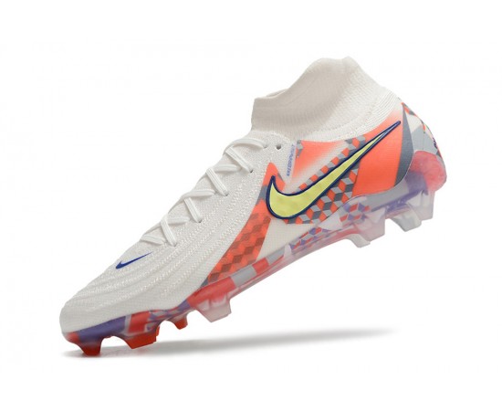 Nike Phantom Luna Elite NU FG Beige Yellow Orange High Soccer Cleats For Men