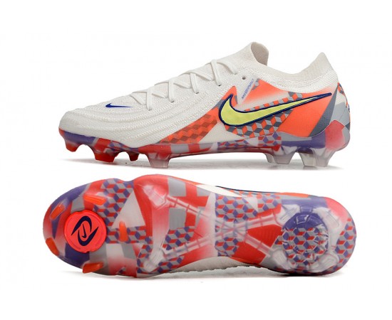 Nike Phantom Luna Elite NU FG Beige Yellow Orange Low Soccer Cleats For Men