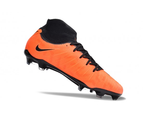 Nike Phantom Luna Elite NU FG Black Orange High Soccer Cleats For Men