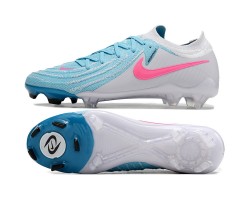 Nike Phantom Luna Elite NU FG Grey Ltblue Pink Low Soccer Cleats For Men