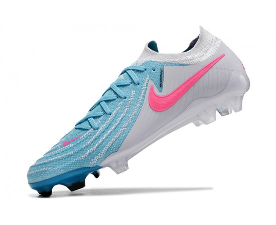 Nike Phantom Luna Elite NU FG Grey Ltblue Pink Low Soccer Cleats For Men