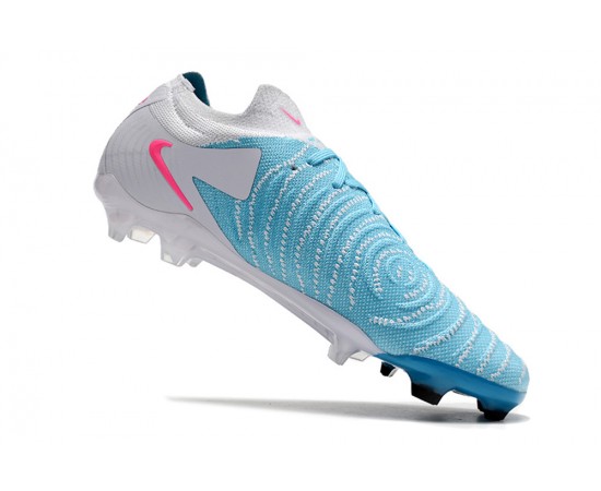 Nike Phantom Luna Elite NU FG Grey Ltblue Pink Low Soccer Cleats For Men