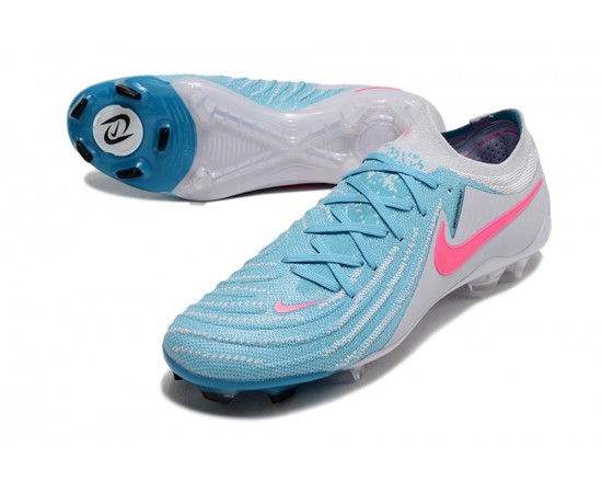 Nike Phantom Luna Elite NU FG Grey Ltblue Pink Low Soccer Cleats For Men