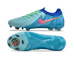 Nike Phantom Luna Elite NU FG Ltblue Blue Pink Low Soccer Cleats For Men