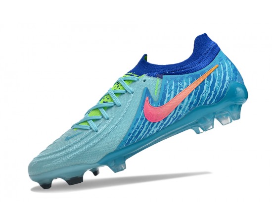 Nike Phantom Luna Elite NU FG Ltblue Blue Pink Low Soccer Cleats For Men